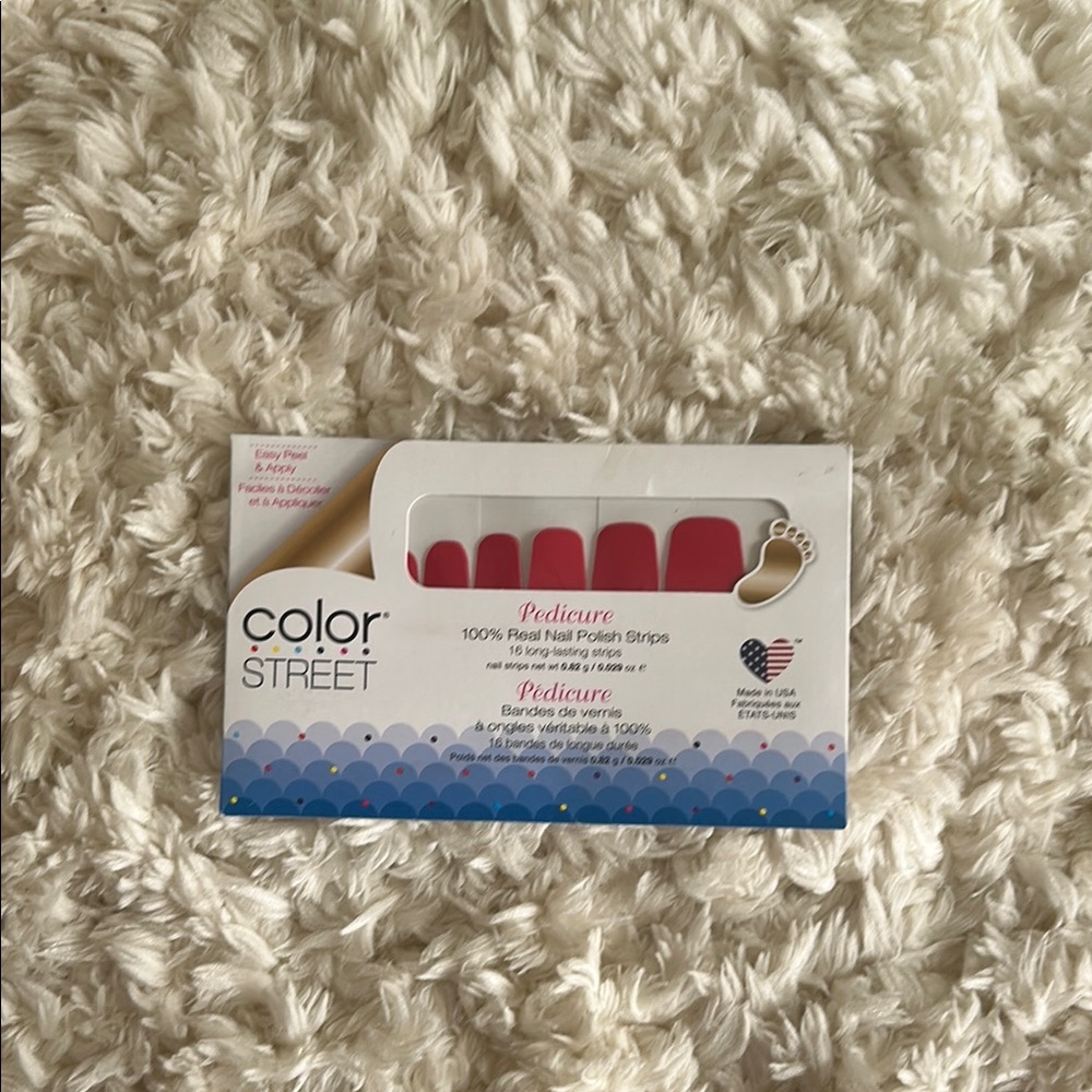 Color Street Bold Red Pedicure Strips & Manicure Cream Strips
